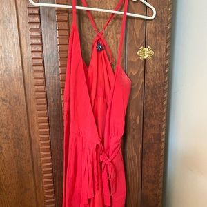 Sexy red wrap minidress